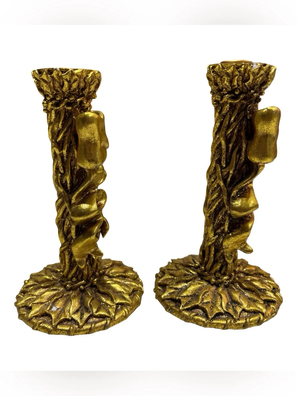 Cottagecore Gold Decorative Bow‎ Candle Holders